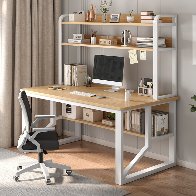 Desk Home Bookshelf Integrated Modern Simple with Storage Rack Student Study Table Simple Writing Study Computer Table