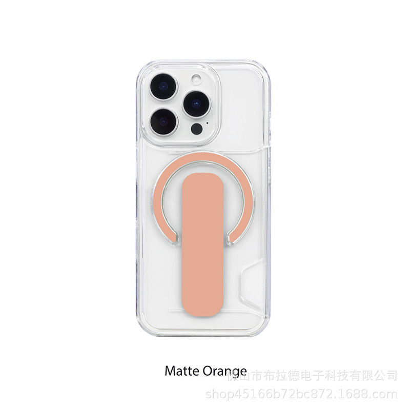 透明创意PC手机壳带插卡磁吸支架和指环握把适用于iPhone17手机壳|undefined