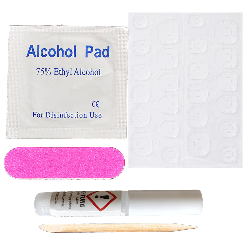 穿戴甲材料包工具包美甲果冻胶贴酒精棉片桔木棒小搓条粘甲片胶水