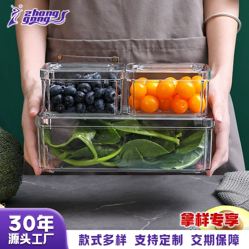 Изготовленный на заказ ящик для хранения холодильника ЛЮБИМЦА Бытовая классификация ящик для хранения набор из 3 предметов прозрачный ящик для хранения образец морозильной камеры