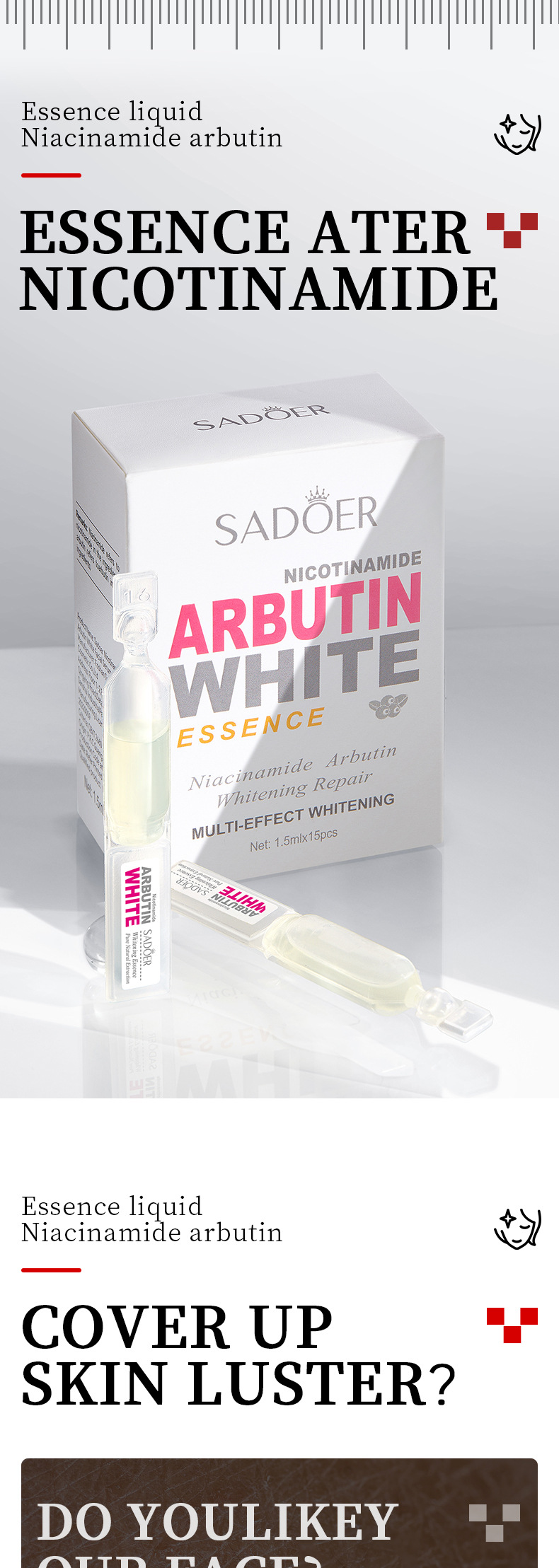 Englisch SADOER Alle Niacinamide Arbutin Whitening Sekundäre Throwing Essence Liquid Hydrating und Feuchtigkeitsspendende_voghion.com