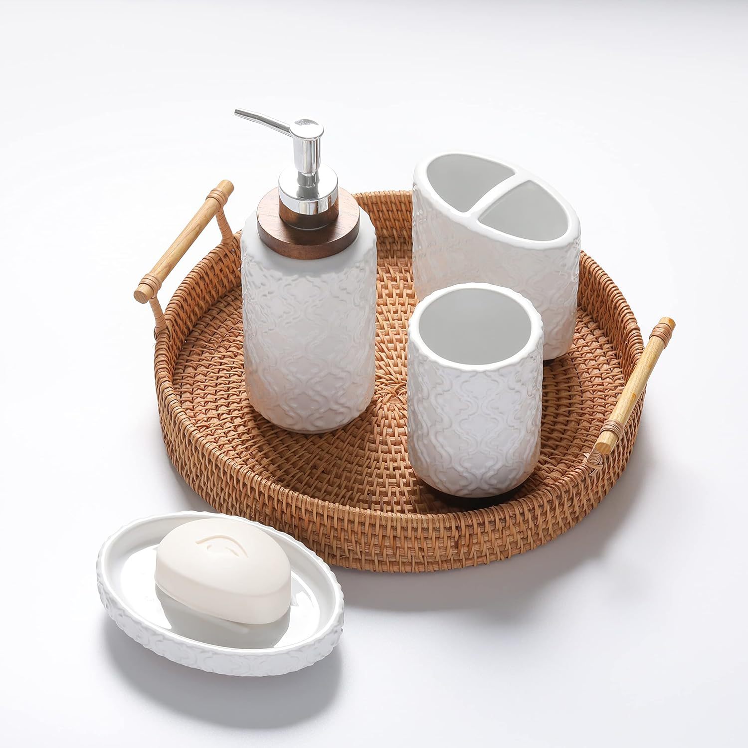 Juego de Accesorios de Baño Set de 4 Piezas de Cerámica, Decorativo, para Baño image 6