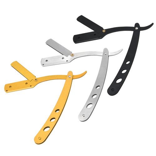 Manual stainless steel razor head shaving razor for men, comb razor for face beard and mustache, foldable and reusable antique style razor for home and commercial use