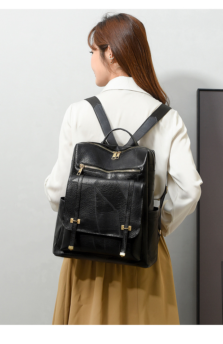 Borsa a tracolla per donna 2024 Nuova edizione coreana alla moda, zaino da donna in tinta unita, casual, in morbida pelle PU, anti-schizzi, borsa da viaggio_voghion.com