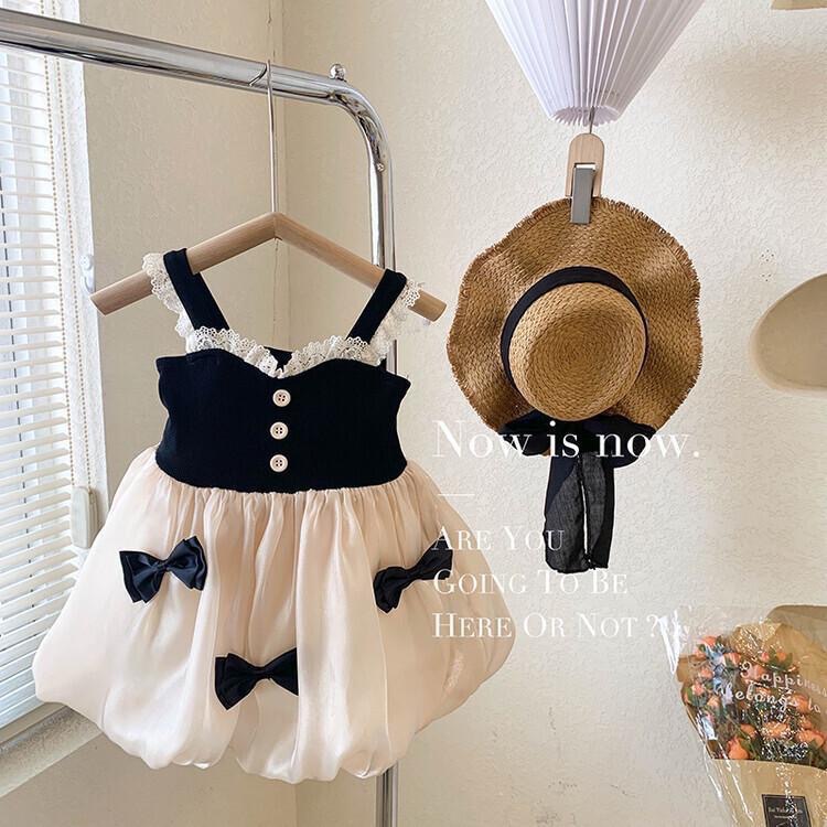 Vestido de cabestrillo de verano para bebé de 1 a 2 años vestido de chaleco de verano para bebé vestido de princesa para niña falda de niño de estilo occidental