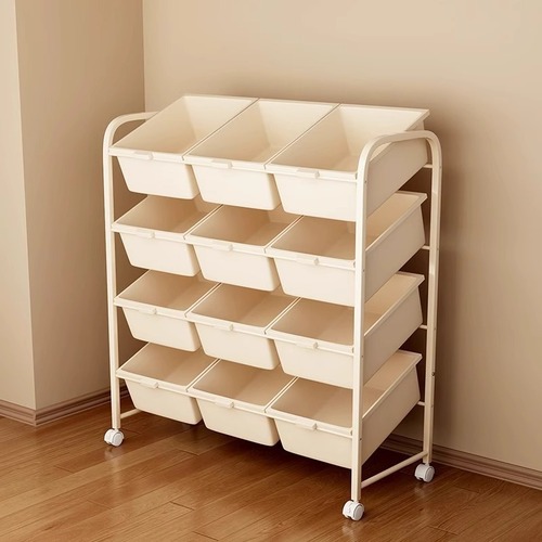 Storage shelf multi-layer storage rack children's toys snacks large capacity storage cabinet baby storage push cart storage shelf