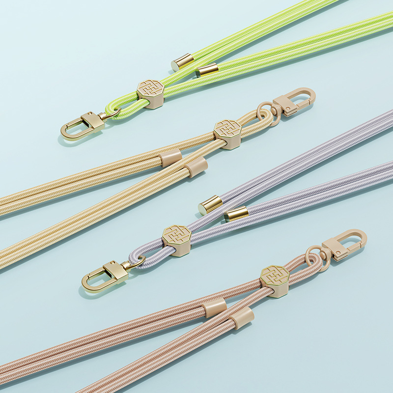 Cuatro hojas de hierba jardín trenzado cuerdas de teléfono móvil correa de aleación de aluminio cuello de cuello de cuello de cuello de teléfono móvil caso anti-perdida de cuerda lote