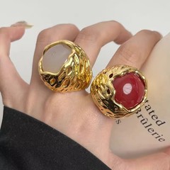 バルセロナ誇張円形大粒宝石開口指輪大衆デザイン中古ヴィンテージ高級指輪