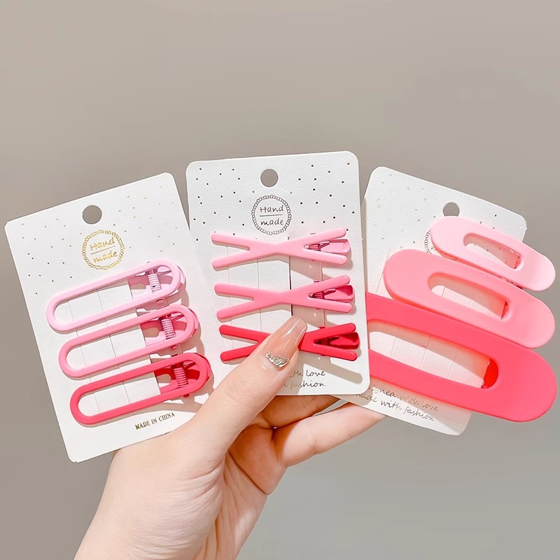 Rosa horquilla femenina 2024 Nueva horquilla BB clip frente flequillos laterales horquilla rota lindo clip de dopamina otoño