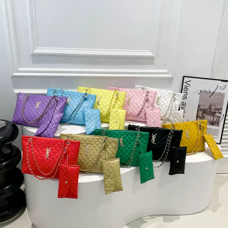 绣线女包2025新款时尚爆款大容量菱格单肩包小香风女士斜挎托特包