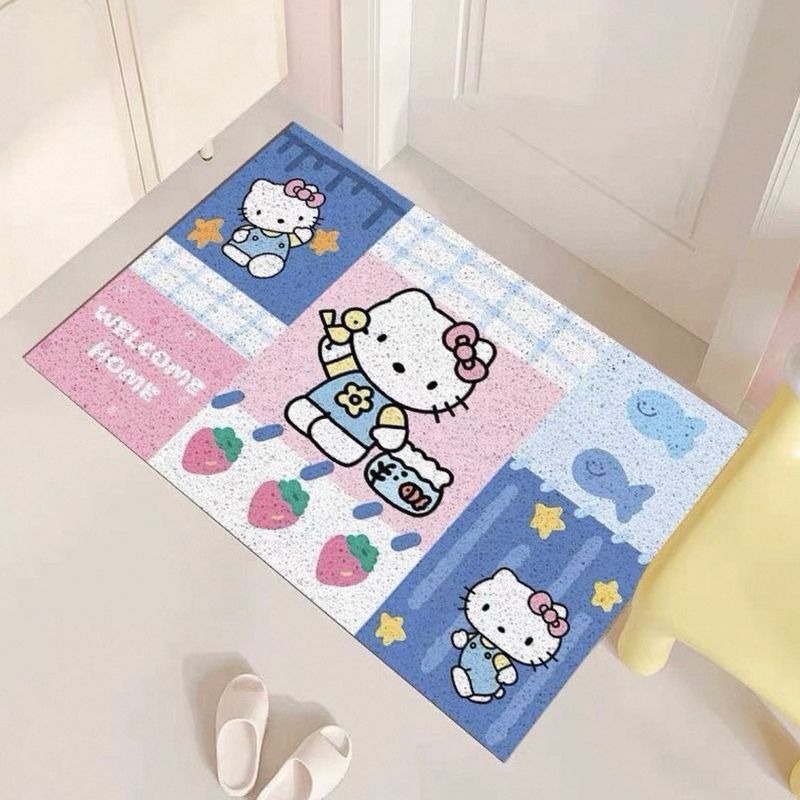 入户门地垫凯蒂猫耐磨防滑丝圈地垫进门家用除尘蹭土脚垫可裁剪|undefined
