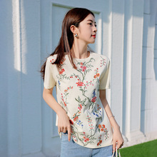 复古民族风印花图案小可爱全棉针织上衣来料加工包工包料贴牌加工