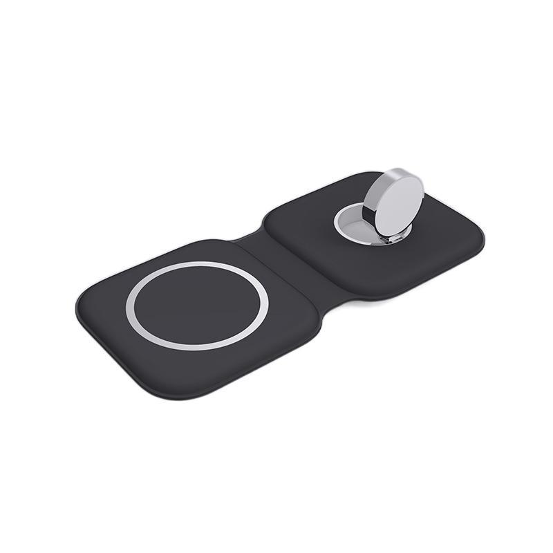 LFX-163 three in one dual item foldable charger suitable for Apple Watch iPhone wireless charging_voghion.com