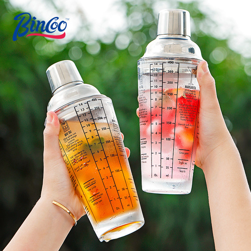 Bincoo Glass Shaker Cup Cocktail Set Lemon Tea Making Tool Handcrafted Iced Tea Drink Milk Tea Handheld Shaker