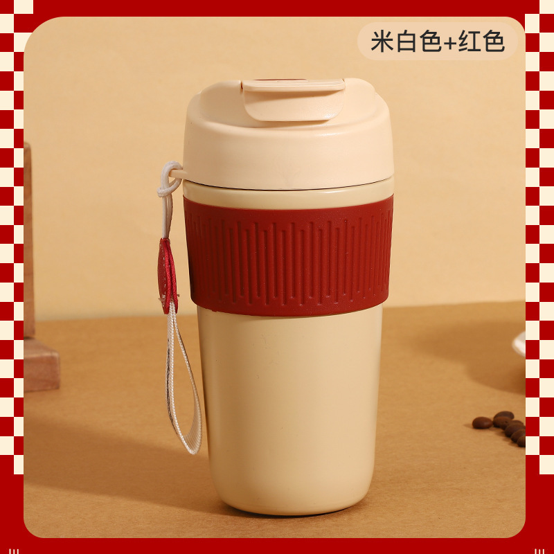 新商品304ステンレス保温カップ高颜値シンプルダブルコーヒーカップ|undefined