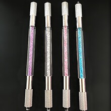 纹绣笔手工刀雾眉半永久两用眉笔水晶双头打雾笔纹眉唇眼线工具