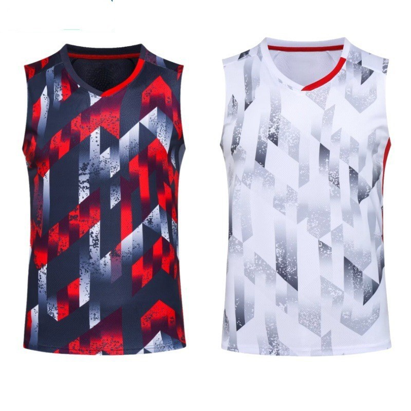 Summer New Model of Peach Field Badminton Suit Sleeveless Top Men's Sports Top Quick-Drying Breathable Competition Training Competition Suit