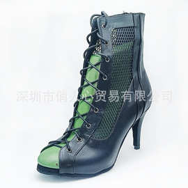 欧美现代舞高跟鞋heels爵士舞靴女成年细高跟bachata拉丁舞鞋外贸