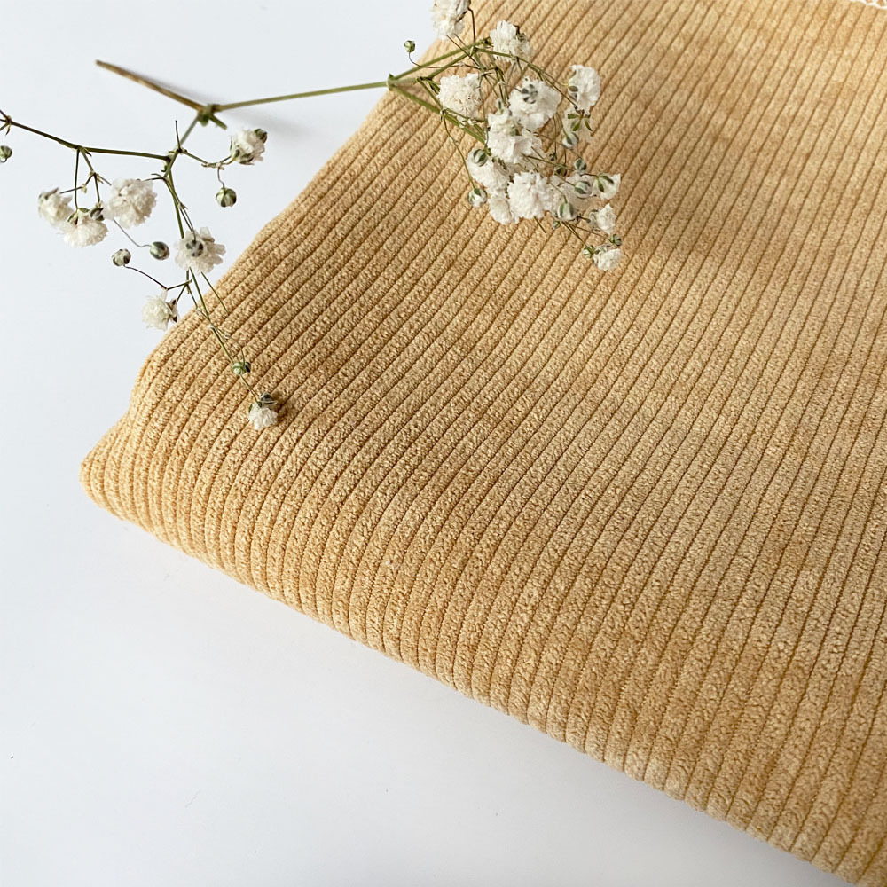 2021新款绒布 8条灯芯绒 服装面料 条纹沙发布拉毛布料纯色涤纶布