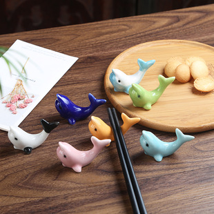 Cute Cartoon Marine Animal Dolphin Small Ornaments Japanese ZAKKA Hotel Restaurant Household Chopsticks Rack Chopsticks Holder