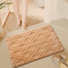 菱形毛绒地毯吸水防水硅藻泥橡胶防滑垫机洗浴室家用垫卫生间脚垫