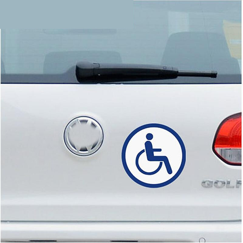 Logotipo de vehículo de motor con discapacidad pegatinas coche reflectante logotipo del coche protector solar impermeable personalizable
