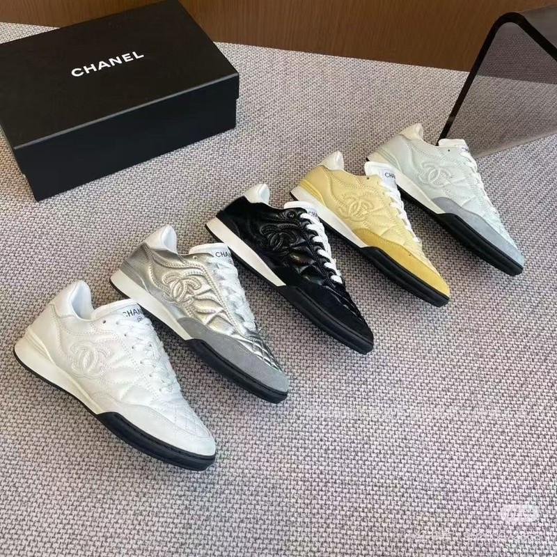 Tweed Style Spring and Summer New Quilted Lambskin Silver Horn King Sneakers Third Generation Baseball Sports Casual Shoes