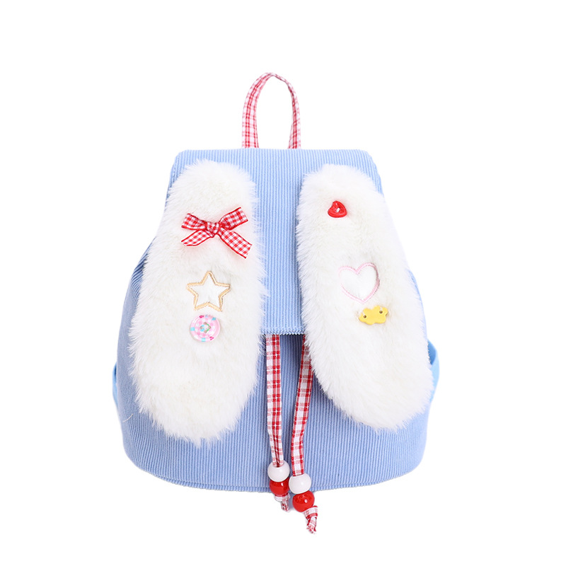 Mochila para niños con orejas de peludo, mochila para bebés de jardín de infantes, mochila para niños y niñas.