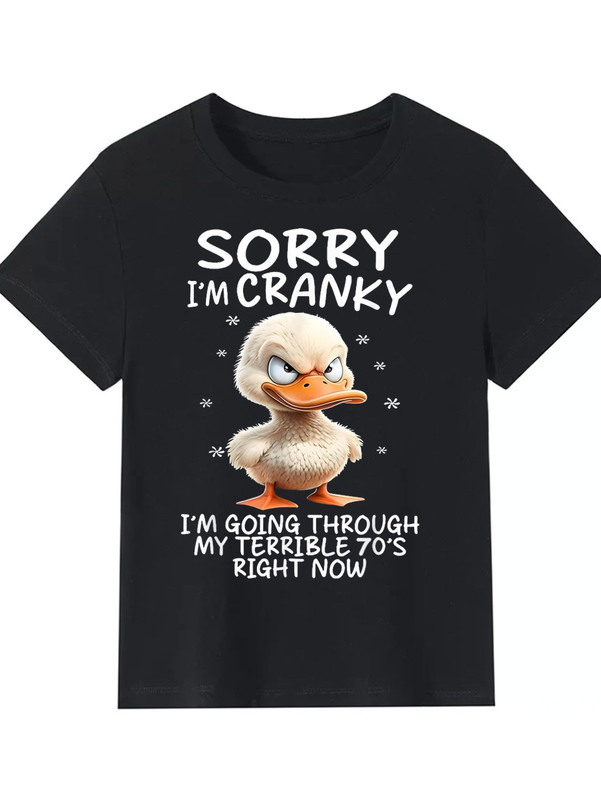 Funny 70S Retro Duck Graphic T-Shirt -'Sorry I'M Grumpy' Nostalgic Style, Soft Funny 70S Retro Duck Graphic T-Shirt -'Sorry I'M Grumpy' Nostalgic Style, Soft