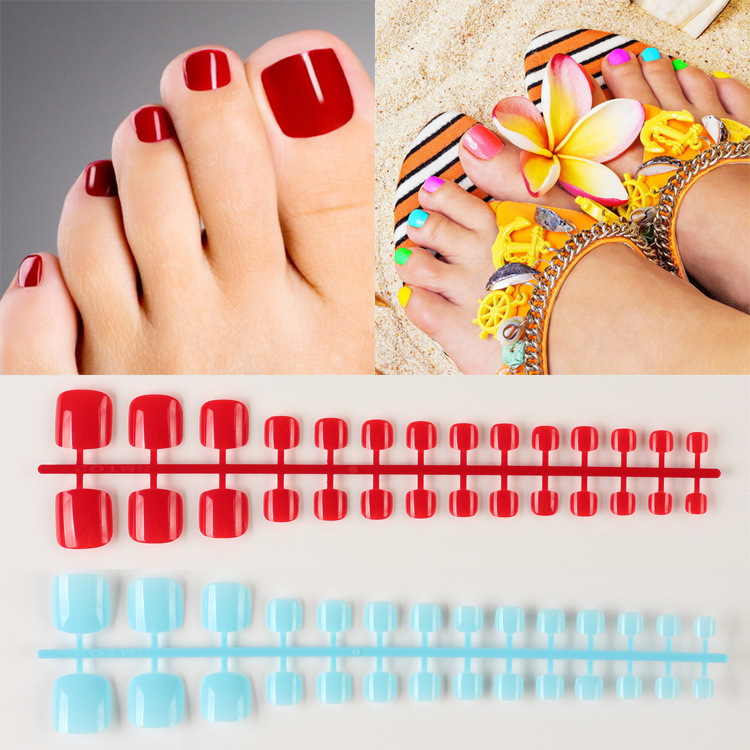 Nail supplies wholesale solid color toenail patch fake nail nail polish patch adult doll cross-border wholesale 28 pieces Nail supplies wholesale solid color toenail patch fake nail nail polish patch adult doll cross-border wholesale 28 pieces