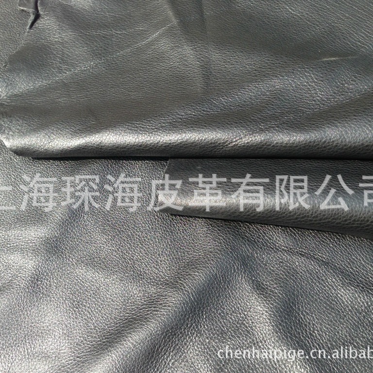 头层牛皮 整张牛皮 皮革皮料 牛皮面料 摔纹牛皮 黑色