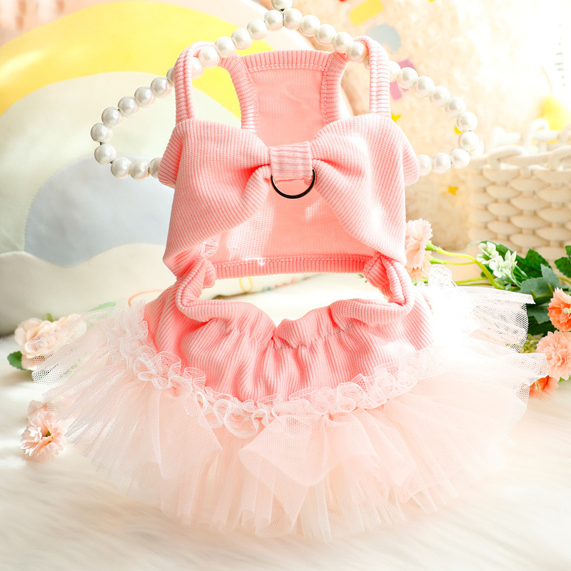 Dog Clothes Spring and Summer Thin Princess Dress Sexy Tube Top Fluffy Small Dog Teddy Pet 7638 Cross-Border Wholesale