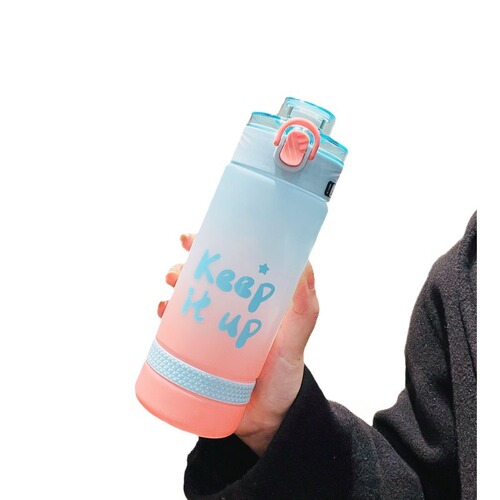Gradient water cup for men and women, fitness sports water bottle, student portable plastic water bottle, high-looking, cool and high temperature resistant cup