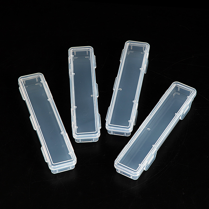 Long Narrow Storage Box Small Plastic Ring Necklace Box Transparent Portable Stationery Makeup Brush Chopsticks Plastic Box