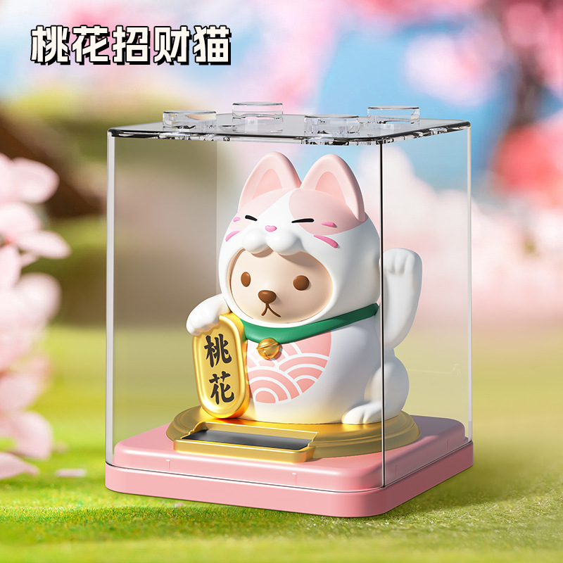 Gato de la suerte solar pequeño gato de la mano de la energía de la luz gato mini gato interior del coche regalo de la oficina decoración de apertura