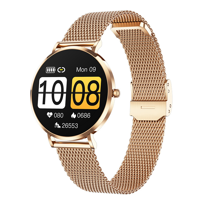 New Ladies Smart Watch 1.19 Inch Stainless Steel Case T8mini Slim Multi Sport Smart Watch