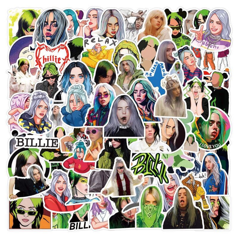 110 Billie Eilish Billy Graffiti Stickers Decorative Luggage Phone Cartoon Stickers Factory Wholesale 110 Billie Eilish Billy Graffiti Stickers Decorative Luggage Phone Cartoon Stickers Factory Wholesale
