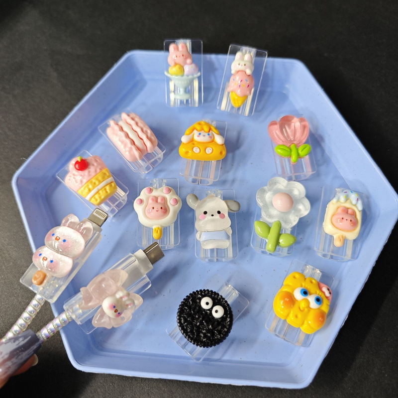 苹果OPPO华为vivo小米数据线保护套充电器头手机线防折断咬线器