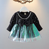 Spring autumn dress with bow, small princess costume, suitable for import, Chanel style, Korean style