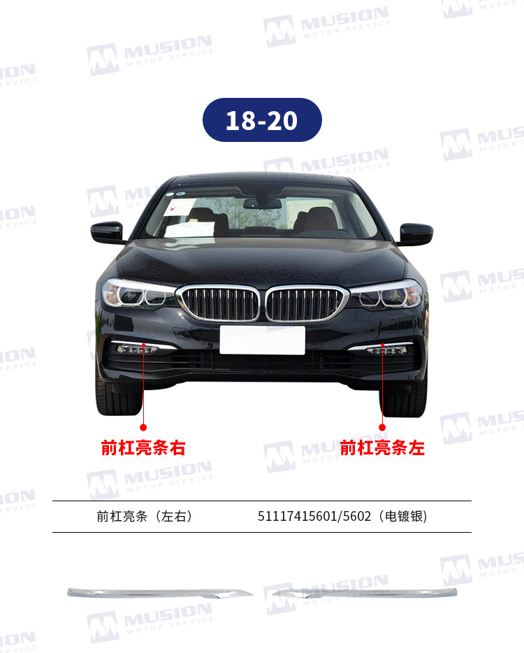 Manse Suitable for 18-20 Bmw 5 Series Front Bumper Trim, Original Replacement Rear Bumper Trim, Fender and Door Decoration