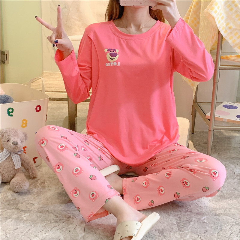 Oso de manga larga de maternidad pijamas de las mujeres de primavera y otoño de confinamiento ropa posparto enfermería de maternidad ropa de hogar traje de verano