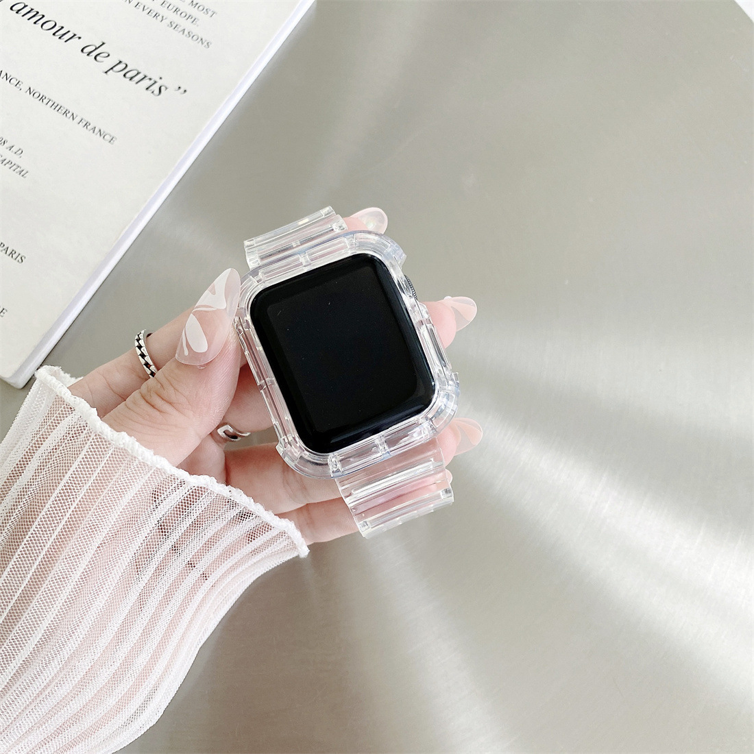 40g Weight iPhone Applicable Brands Watch Strap Classification tpu Material Solid Color Pattern Simple Style Style Simple Style Solid Color IPhone Watch Strap 4