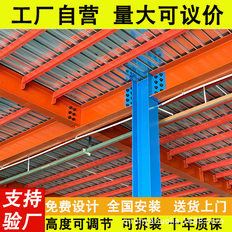 厂家重型仓库工字钢阁楼平台货架工厂车间搭建钢结构二层办公室|undefined