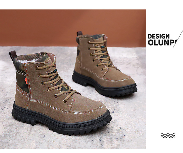 Men's snow boots fur one men's shoes warm anti cold anti-skid padded thickened wool cotton shoes men_voghion.com