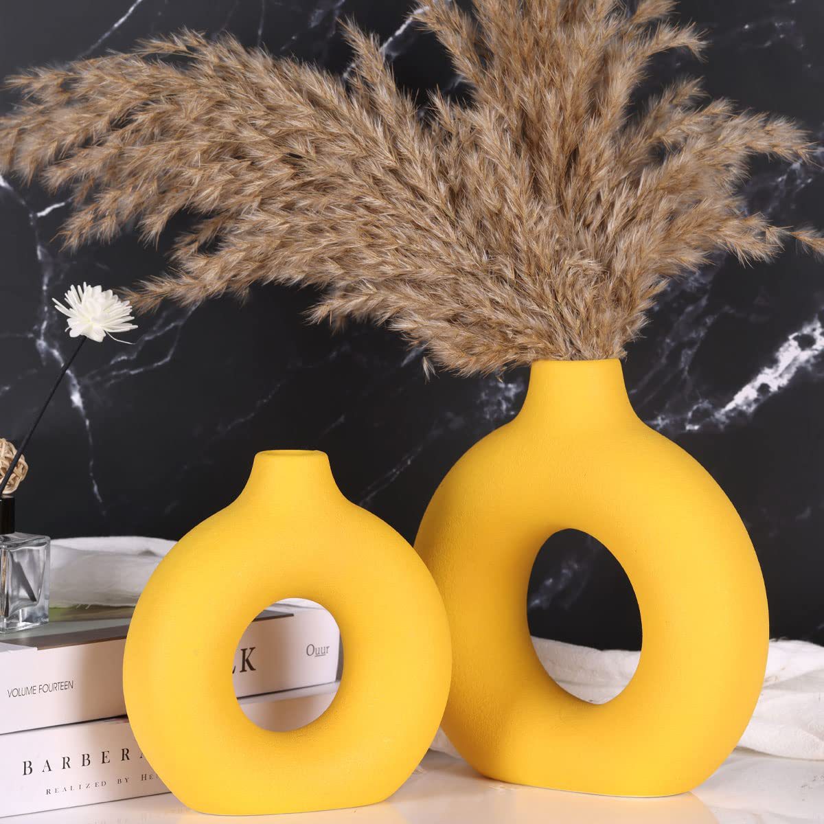 Ins donut florero de cerámica decoración sala de estar decoración del hogar artesanía creativa transfronteriza caliente al por mayor