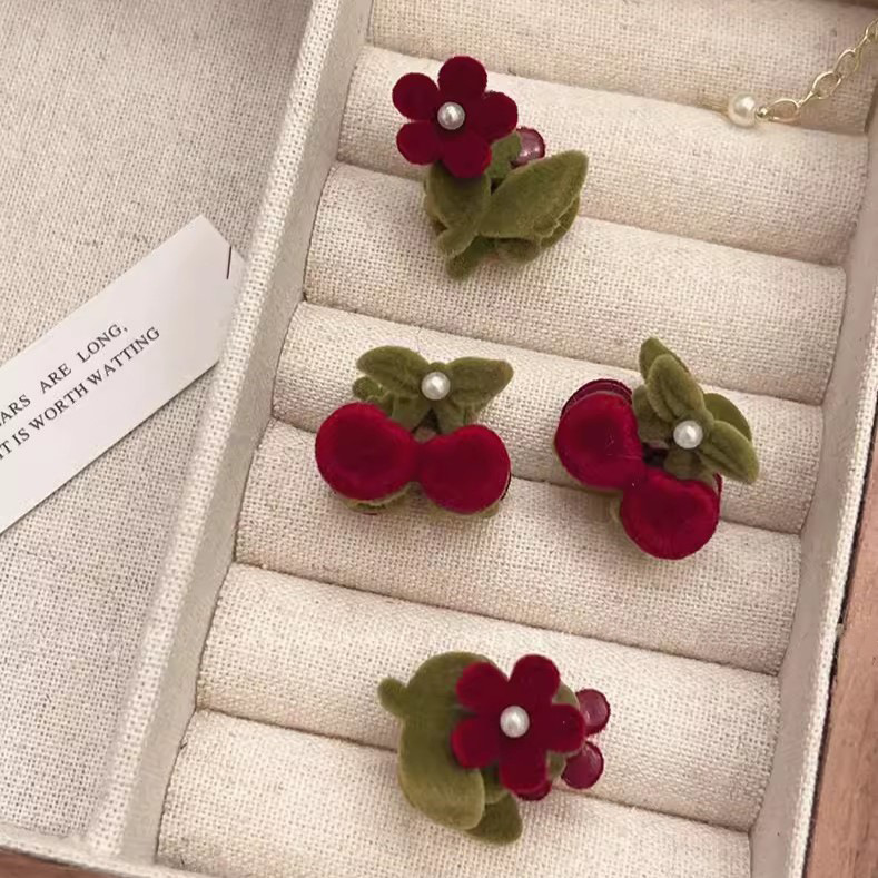 Alloy Material Women's Sweet Cherry Flower Alloy Hair Clip