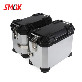 Motorcycle Universal 38L Side Box Aluminum Alloy Waterproof and Anti-Collision Trunk Travel Quick Release Left and Right Hiding Side Box