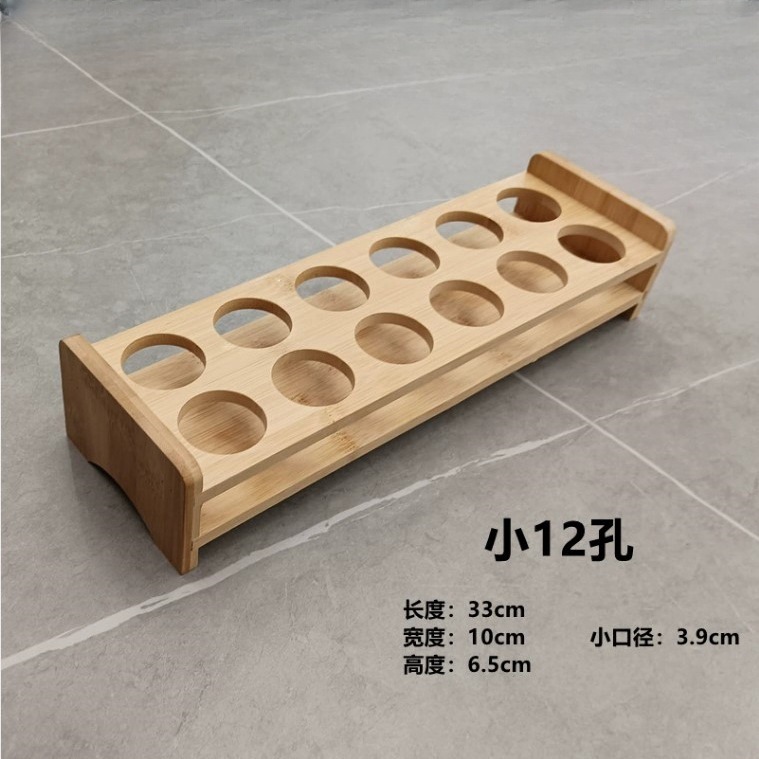 Vaso de licor de bambú divididor de licor estante de bala un soporte de tazas de bambú y madera estante de almacenamiento de tazas de licor pequeño soporte de tazas de licor