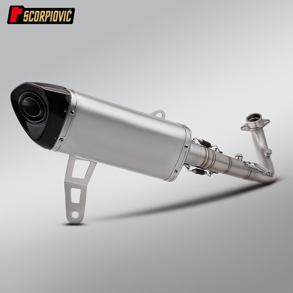 Motorcycle Scooter Zongshen 368g Stainless Steel Front Exhaust Pipe and Rear Muffler Set, Non-Destructive Installation