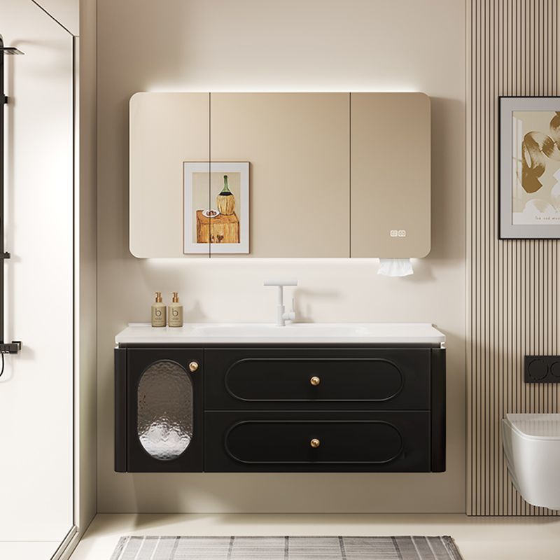 French Oak Paint Bathroom Cabinet Ceramic Integrated Washbasin Cabinet Combination Bathroom Washbasin Washstand Home